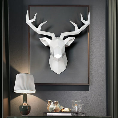 intage Antelope Head Abstract Sculpture Room Wall Decor