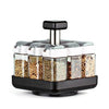 Kitchen Jars For Spices Rotating Glass Cruet Seasoning Jar