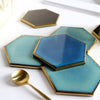 Nordic Hexagon Gold-plated Ceramic Placemat