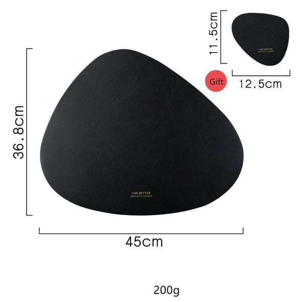 PU Leather Heat Insulation Non-Slip Simple Disc Coaster  for Dining Table