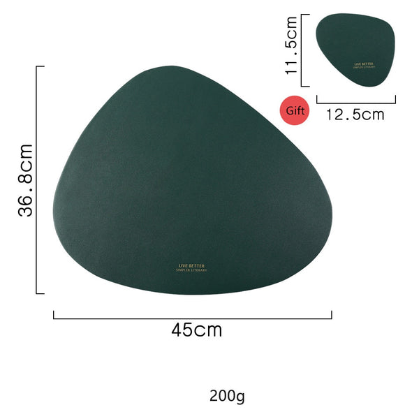 PU Leather Heat Insulation Non-Slip Simple Disc Coaster  for Dining Table