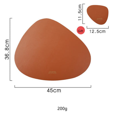 PU Leather Heat Insulation Non-Slip Simple Disc Coaster  for Dining Table