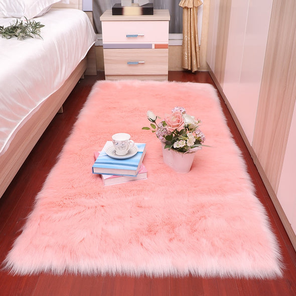 Bedroom carpet Soft fluffy Sheepskin Fur Area Rugs n