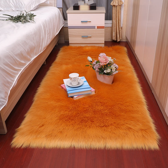 Bedroom carpet Soft fluffy Sheepskin Fur Area Rugs n