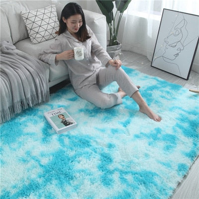 Washable personality blanket Gradient color living room rug