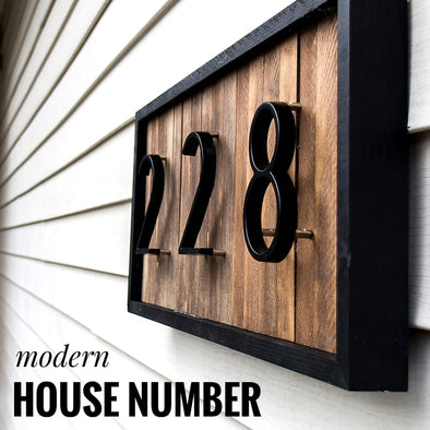 Big Modern Door Alphabet Home Outdoor 5 in.Black Numbers