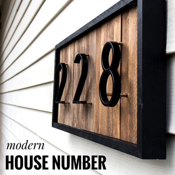 Big Modern Door Alphabet Home Outdoor 5 in.Black Numbers