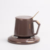 Nordic simple ceramic coffee cup with cover scoop