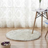 Pure Color Soft Faux Fur Wool Living Room Sofa Carpet