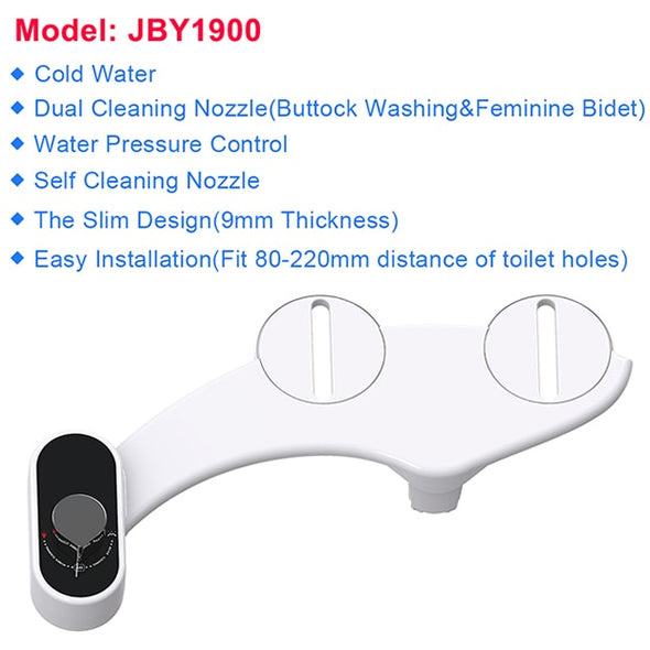 Non-Electric Bidet Toilet Seat Bidet Attachment Self-Cleaning Nozzle-Fresh