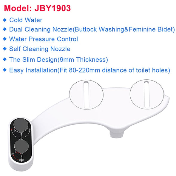 Non-Electric Bidet Toilet Seat Bidet Attachment Self-Cleaning Nozzle-Fresh